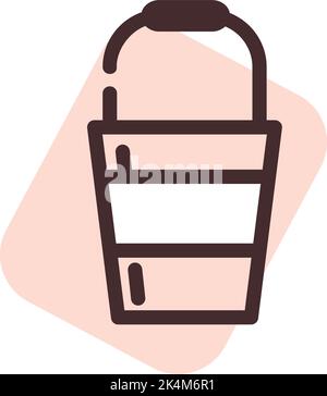 Fire bucket, illustration, vector on a white background. Stock Vector
