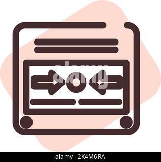 Firefighter call point, illustration, vector on a white background. Stock Vector
