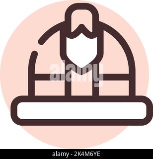 Firefighter helmet, illustration, vector on a white background. Stock Vector