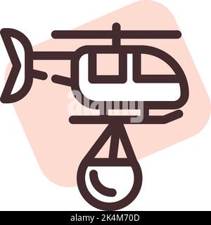 Firefighter helicopter, illustration, vector on a white background. Stock Vector