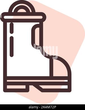 Firefighter boots, illustration, vector on a white background. Stock Vector