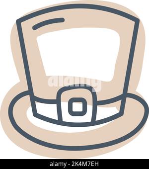 Old cylinder hat, illustration, vector on a white background. Stock Vector