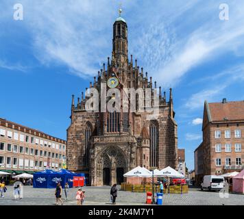 The Frauenkirche in the Hauptmarkt, Old Town (Altstadt), Nuremberg, Bavaria, Germany Stock Photo