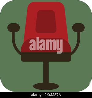 Red computer chair, illustration, vector on a white background. Stock Vector