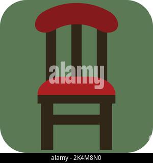 Red dining chair, illustration, vector on a white background. Stock Vector
