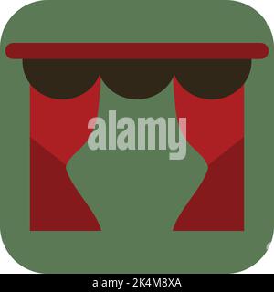 Red curtain, illustration, vector on a white background. Stock Vector