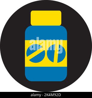 Fitness tablets, illustration, vector on a white background. Stock Vector