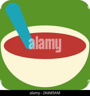 Tomato soup, illustration, vector on a white background. Stock Vector