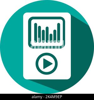 White mp3 player, illustration, vector on a white background. Stock Vector