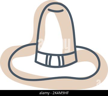 Sheriffs hat, illustration, vector on a white background. Stock Vector