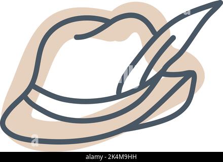 Hunter hat, illustration, vector on a white background. Stock Vector