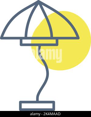 Umbrella lamp, illustration, vector on a white background. Stock Vector