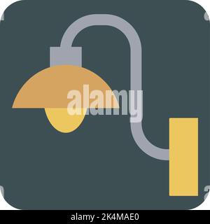 Wall lamp, illustration, vector on a white background. Stock Vector