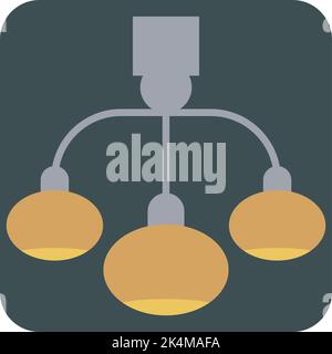 Simple old chandelier, illustration, vector on a white background. Stock Vector