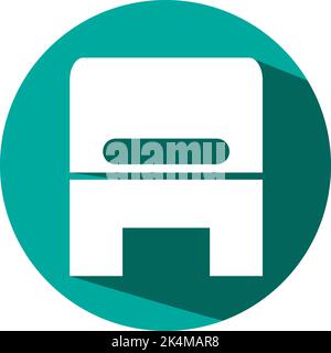 Hotel single bed, illustration, vector on a white background. Stock Vector