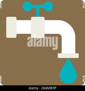 Water faucet, illustration, vector on a white background. Stock Vector