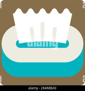 Napkin box, illustration, vector on a white background. Stock Vector