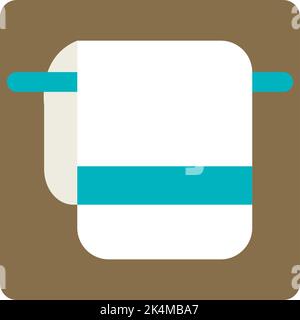 White towel, illustration, vector on a white background. Stock Vector