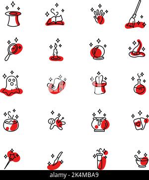 Magic spells, illustration, vector on a white background. Stock Vector