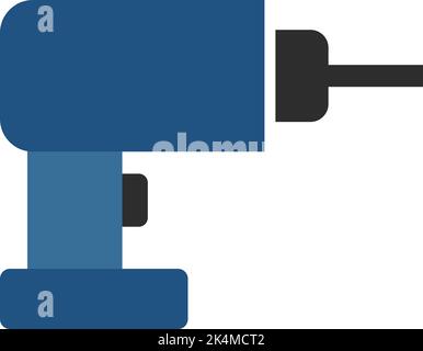 Blue drill, illustration, vector on a white background. Stock Vector