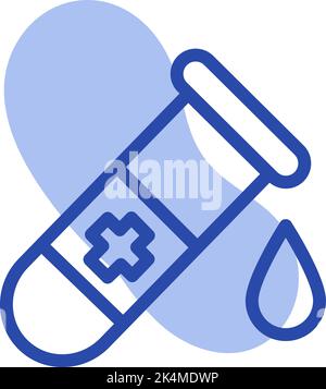 Blood sample, illustration, vector on a white background. Stock Vector