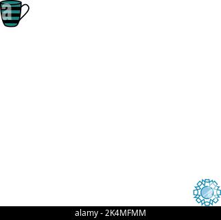 Decorative mirror, illustration, vector on a white background. Stock Vector