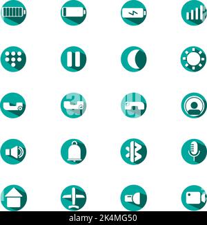 Mobile phone options, illustration, vector on a white background. Stock Vector