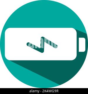 Battery charging, illustration, vector on a white background. Stock Vector