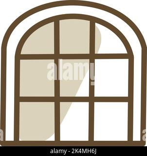 Medieval window, illustration, vector on a white background. Stock Vector