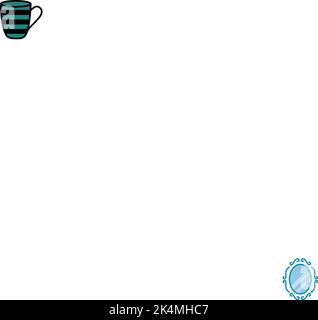 Decorative room mirror, illustration, vector on a white background. Stock Vector