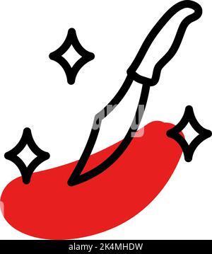 Magic knife, illustration, vector on a white background. Stock Vector