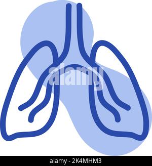 Healthy lungs, illustration, vector on a white background. Stock Vector