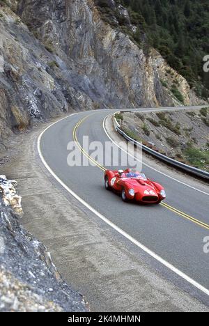1957 Ferrari Tessta Rossa sports racing driving on some bye ways of California USA 1995 Stock Photo