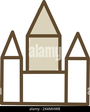 Medieval castle, illustration, vector on a white background. Stock Vector