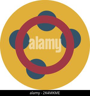 Tambourine instruments, illustration, vector on a white background. Stock Vector
