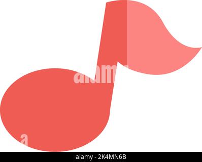 One music note, illustration, vector on a white background. Stock Vector