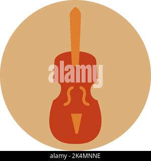 Violin instrument, illustration, vector on a white background. Stock Vector