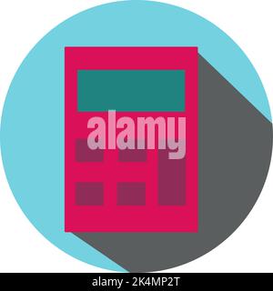 Pink calculator, illustration, vector on a white background. Stock Vector