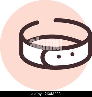 Pet collar, illustration, vector on a white background. Stock Vector