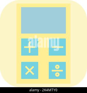 Calculator app, illustration, vector on a white background. Stock Vector