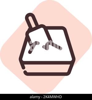 Pet litter box, illustration, vector on a white background. Stock Vector