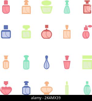 Perfume bottles, illustration, vector on a white background. Stock Vector