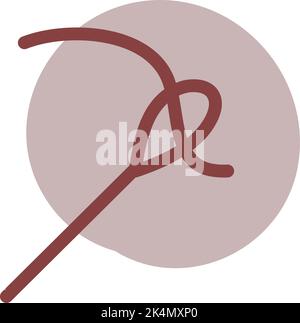 Sewing needle, illustration, vector on a white background. Stock Vector