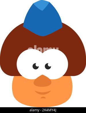 Mushroom stewardess, illustration, vector on a white background. Stock Vector