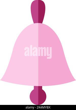 Pink school bell, illustration, vector on a white background. Stock Vector