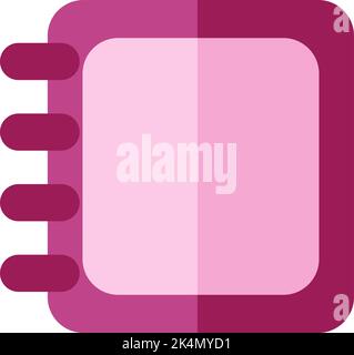 Pink school sketchbook, illustration, vector on a white background. Stock Vector