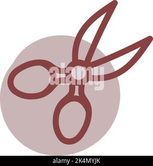Sewing scissors, illustration, vector on a white background. Stock Vector