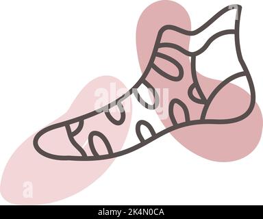 Girly sock, illustration, vector on a white background. Stock Vector