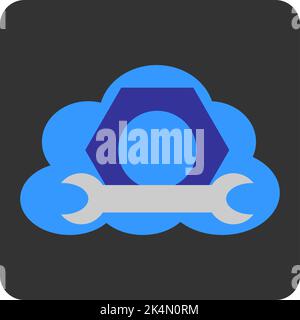 Cloud development settings, illustration, vector on a white background. Stock Vector
