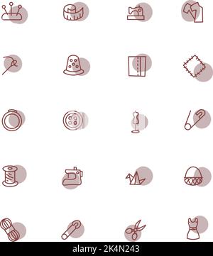 Vector black sewing icons set on white background Stock Vector Image ...